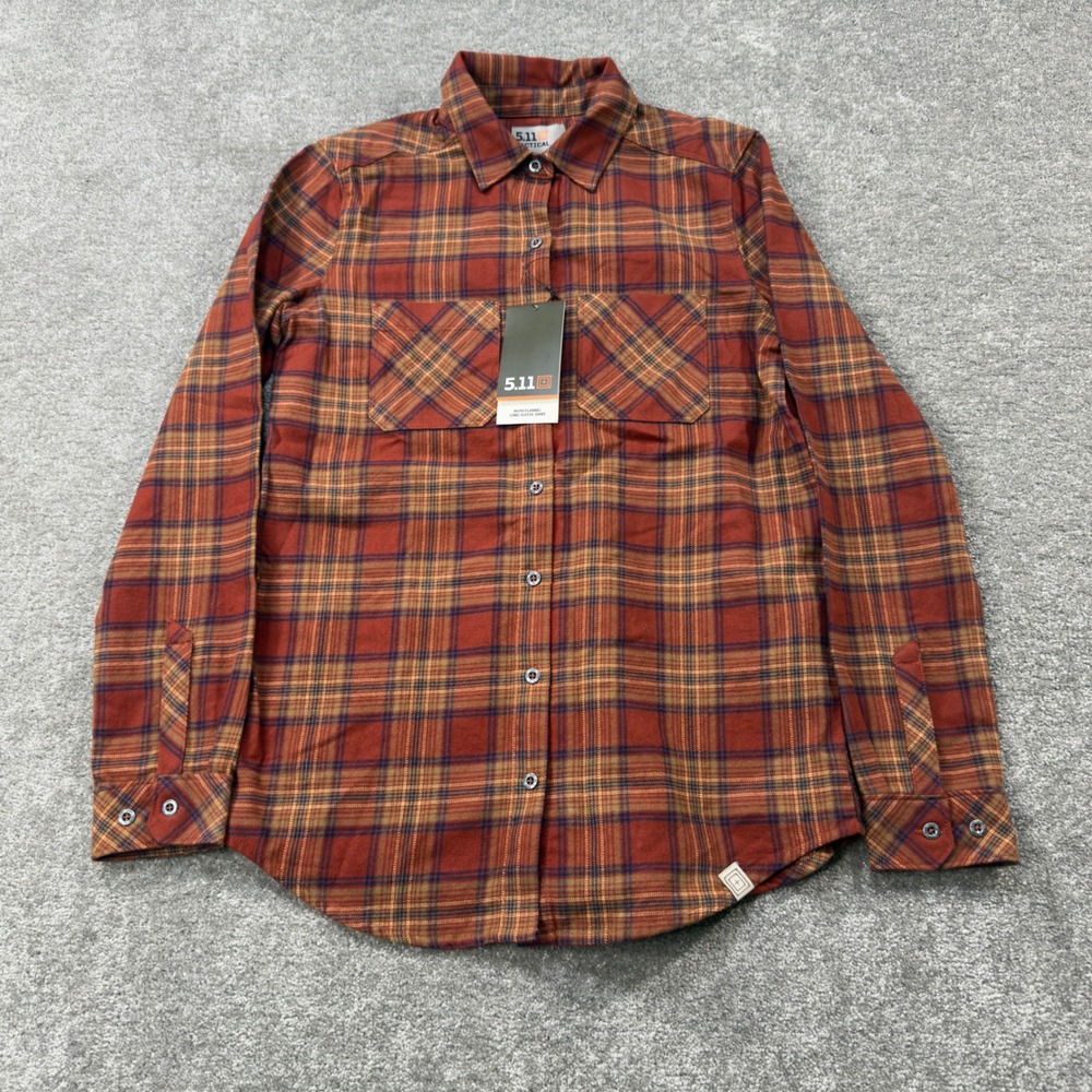 5.11 Tactical Ruth Flannel Shirt Womens XS Ox Blood Plaid Long Sleeve 62411 885
